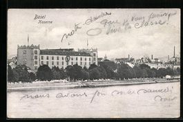 AK Basel, Blick auf die Kaserne, 1913
