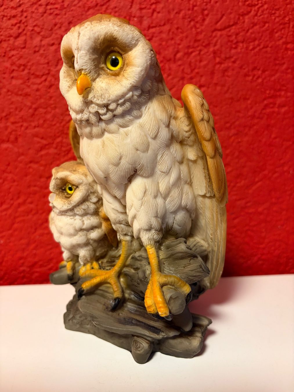 Statuette: Eulen-Figur aus Kunstharz , Mutter mit Baby – Nuovo e nell'imballaggio originale da Zäziwil venduto da Emlea 2