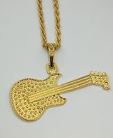 Modeschmuck Gitarre Anhängerkette goldfarbig