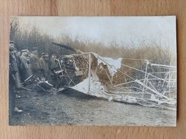 Echtfotokarte Abgestürztes Flugzeug