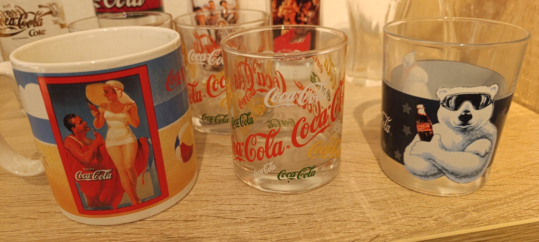 Coca-Cola Bicchieri: 12 Coca-Cola Gläser Sammlung, seltene Motive – Usato da Möhlin venduto da Kolleg_essig 1