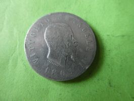 Italien 1863, 2 LIre - Silber
