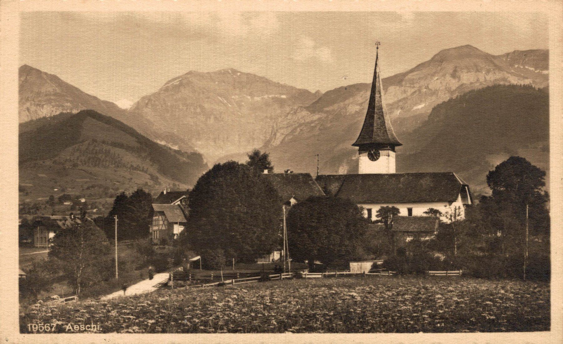 Cartoline postali: Aeschi. Kirche – Usato da Bronschhofen venduto da Astore