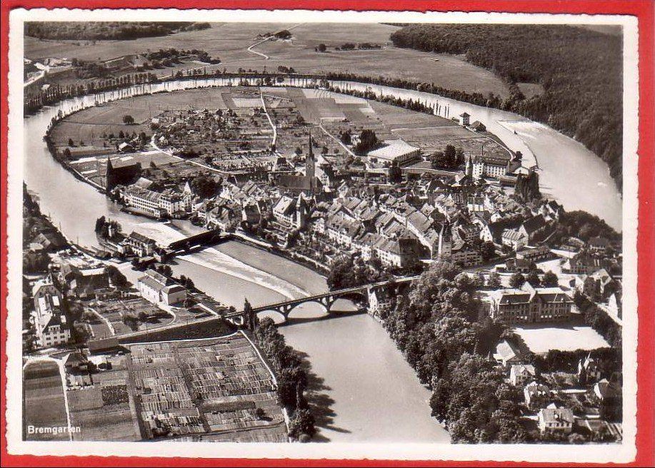 Cartoline postali: BREMGARTEN, FLIEGERAUFNAHME, GROSSFORMAT – Usato da Grüningen venduto da Kartenlaube