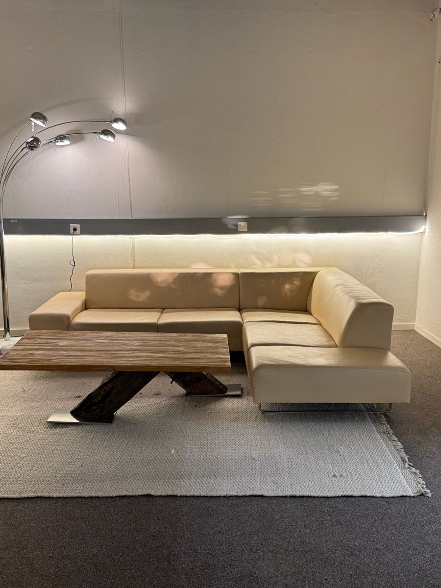 Sofas: Ecksofa aus echtem Stierleder, Khaki mustard – Gebraucht aus Fehraltorf von Sofalab.swiss 7