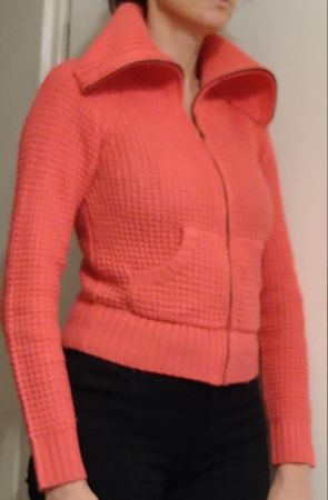 Rollkragen Reissverschluss Pullover in Pink, Grösse 34