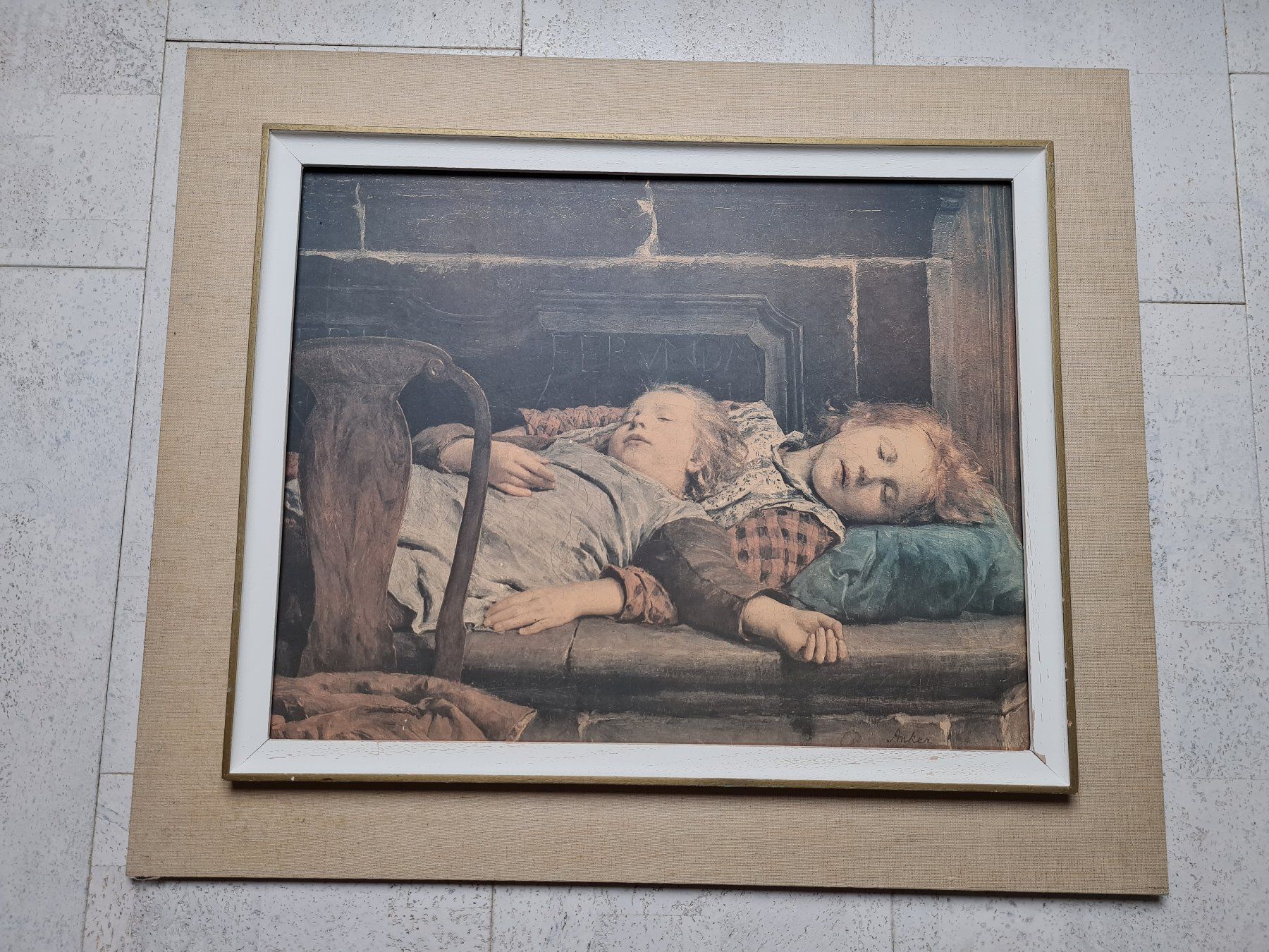 Foto & Immagini: Bild von Albert Anker zwei schlafende Mädchen – Usato da Bern venduto da Calvaro