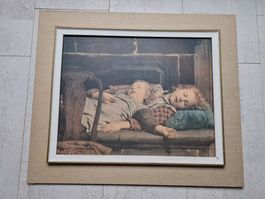 Bild von Albert Anker zwei schlafende Mädchen