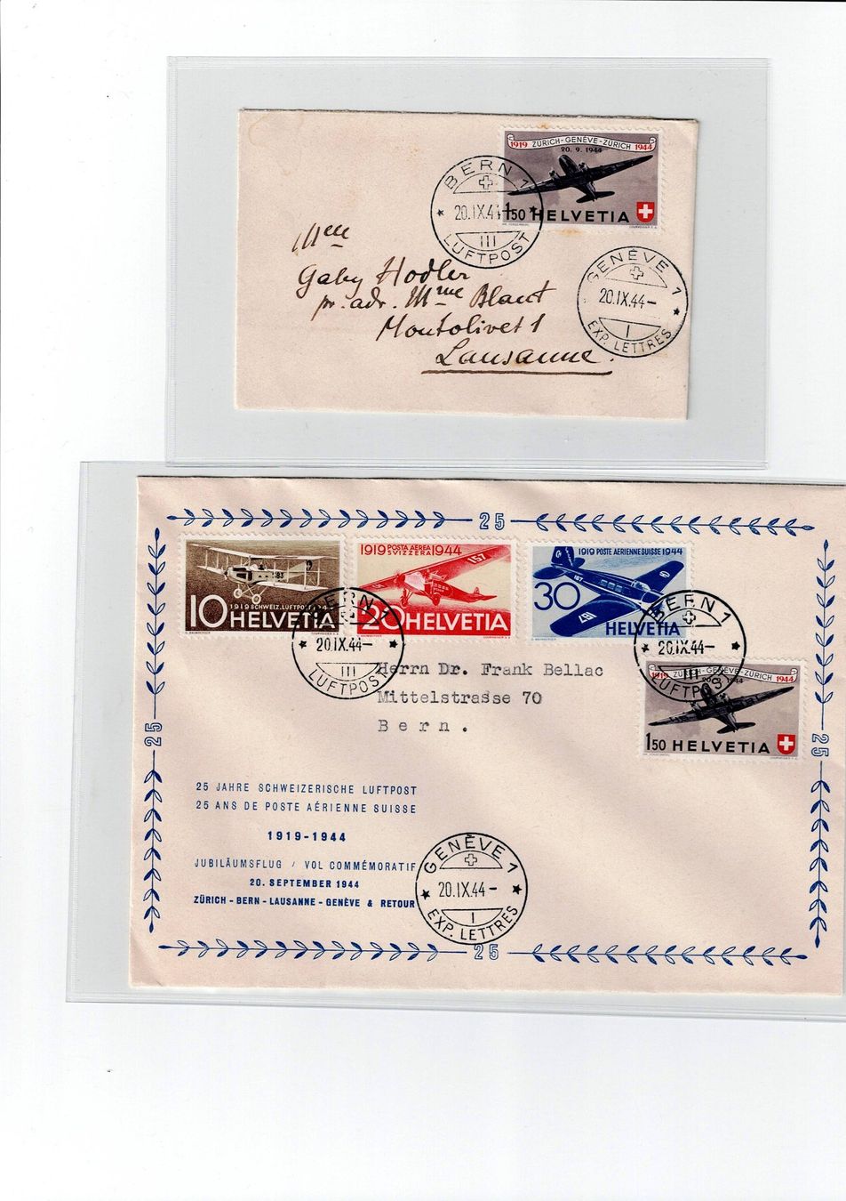 Alle Briefmarken: Schweiz, 9 Flugpostbelege 2 – Gebraucht aus Hinteregg von McCharly01 1