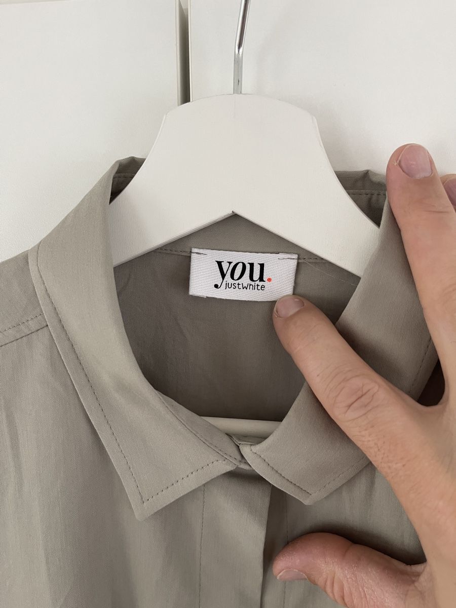 Kleider: YOU. Justwhite Hemdblusenkleid Gr. 38 grau – Gebraucht aus Stans von lion85 3