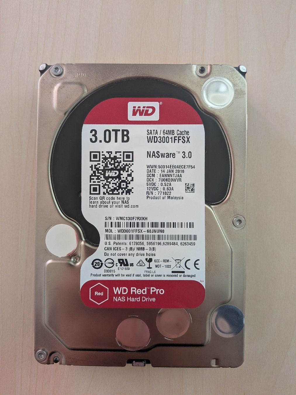 Western Digital Dischi rigidi: WD Red Pro 3TB – Usato da Zürich venduto da spatzi5345