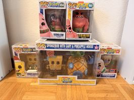 Funko Pop Figuren Set SpongeBob, 5 Stück, neuwertig