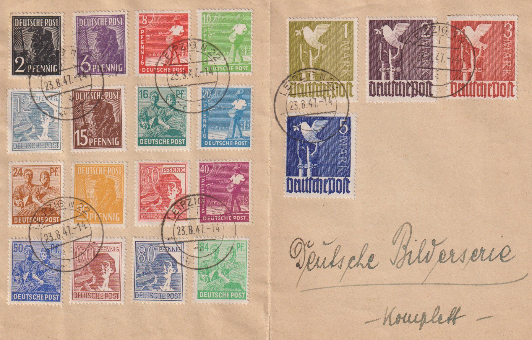 Tutti i francobolli: Blatt mit Serie Deutsche Post Mi. 943-962 – Usato da Eschlikon TG venduto da PhilCon