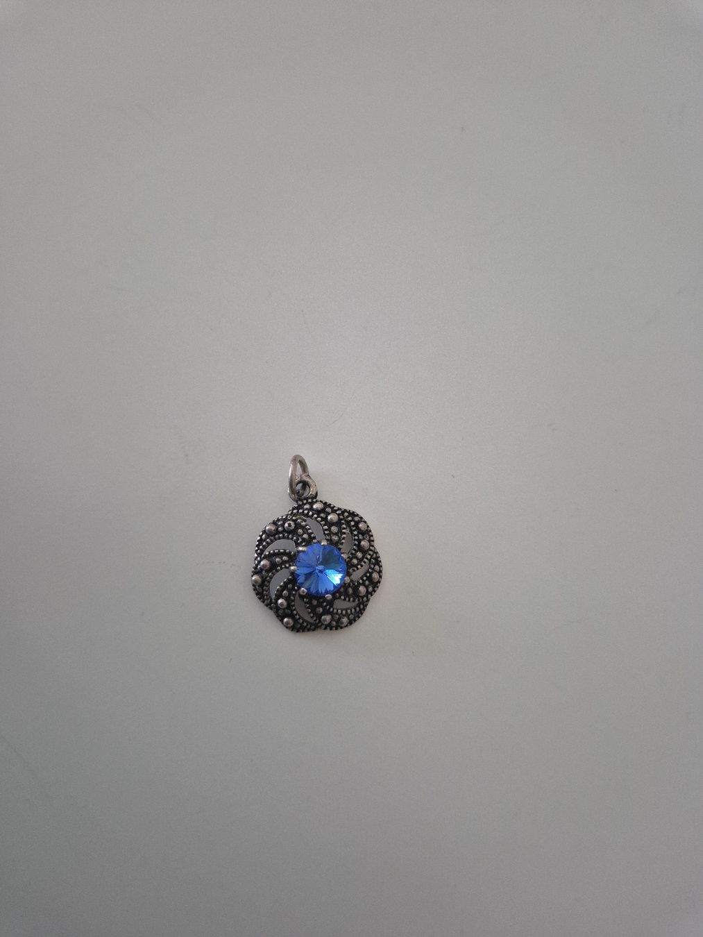 Ciondoli: Silver 925 pendant with blue stone – Usato da Basel venduto da Elena_02
