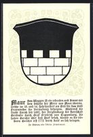 Maur, Wappen auf Blatt-Ornamenten, Info-