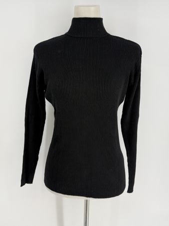 Seiden Pullover mit Stehkragen gerippt Gr. L 