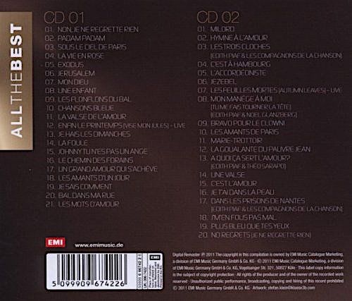 CD: 2-CD Edith Piaf - All the best (2011) – Usato da Möriken AG venduto da mineralia 1