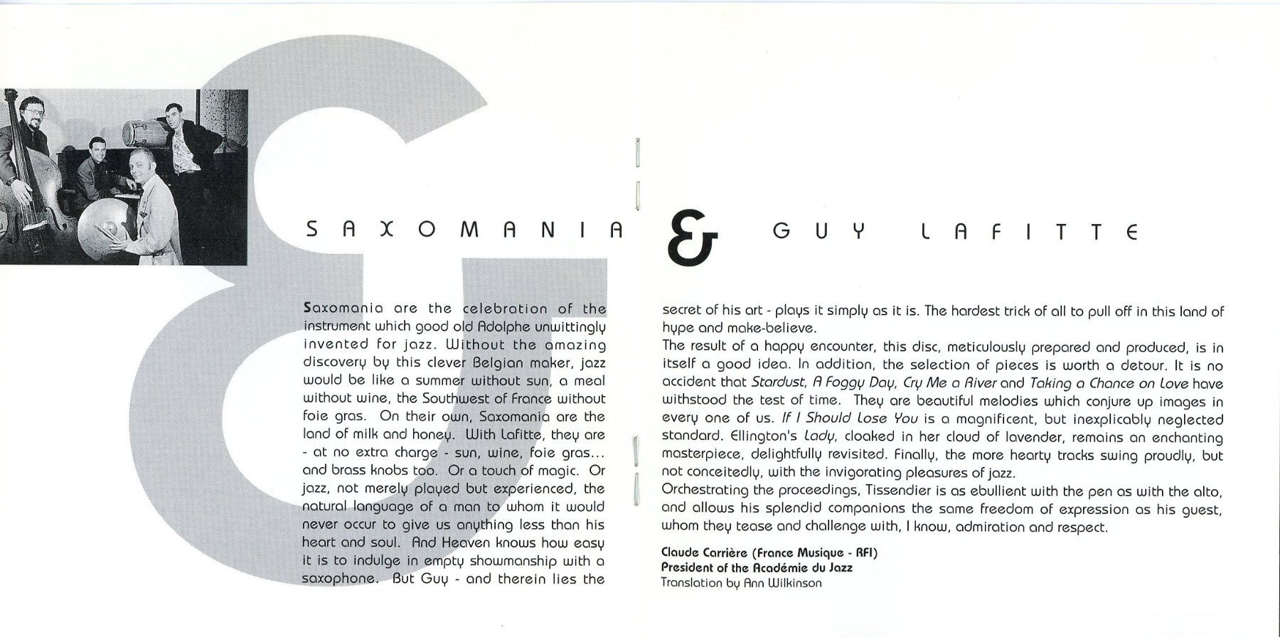 CDs: CD- CLAUDE TISSENDIER SAXOMANIA & GUY LAFITTE Sax Connection – Neu (gemäss Beschreibung) aus Morges von evnocha3 4