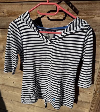 Pull à capuche bleu & blanc