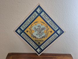 Vintage Werbeschild Englisch Hofbräu Brauerei Bier Reklame