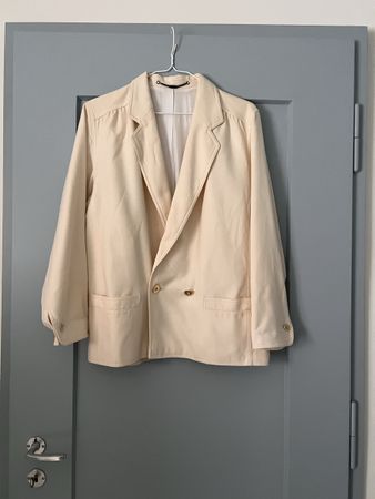 Vintage Blazer beige aus reiner Schurwolle