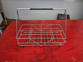 Getränkekorb aus Metall für 8 Flaschen, Vintage Style. 