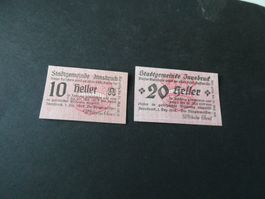 Oesterreich, Innsbruck - Notgeldscheine