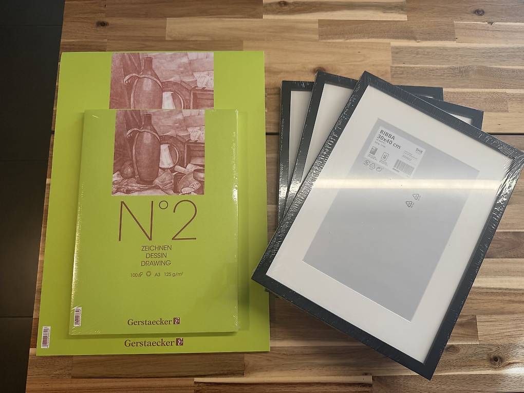 Kit bricolage: Zeichenblöcke A3 und A2 + Bilderrahmen (Set) – Nuovo (secondo la descrizione) da Solothurn venduto da Niyzuh