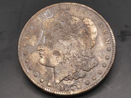 1884 Morgan Silber Dollar mit Patina