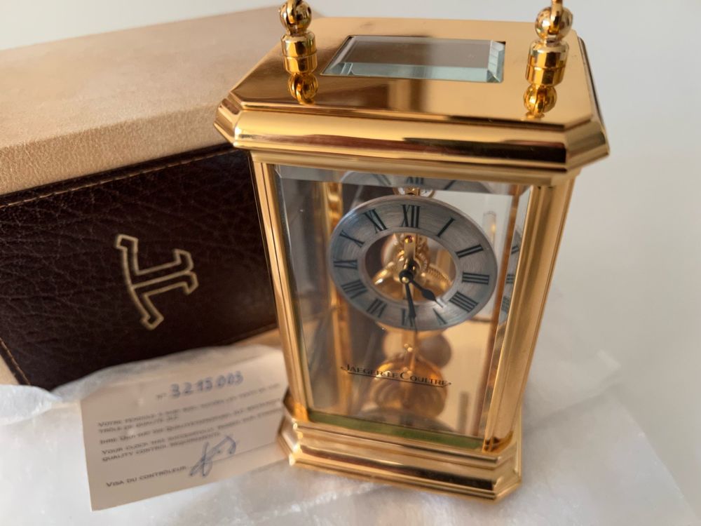 JAEGER LE COULTRE rare carriage table clock, manualwind, NOS Kaufen