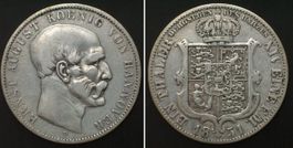 HANNOVER Taler 1851 B, ERNST AUGUST, Ausbeutetaler, Silber