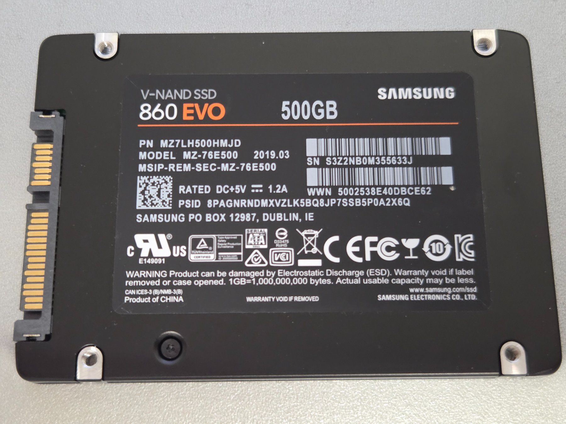 Samsung Harddisks: Samsung 860 EVO 500GB – Gebraucht aus Utzenstorf von dolorespasternak