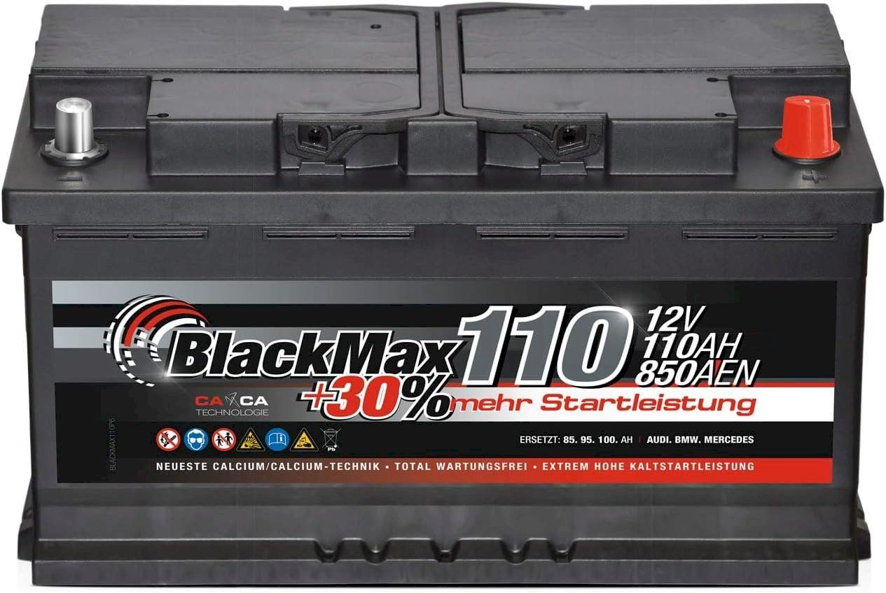 Batterie: BlackMax Autobatterie 12V 110Ah 850A – Nuovo e nell'imballaggio originale da Bottighofen venduto da zaap