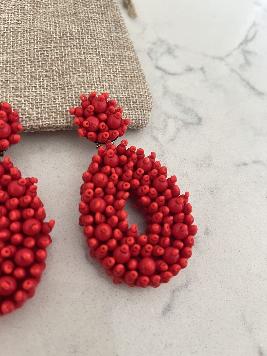 Orecchini pendenti & Orecchini a lobo: Statement earrings, new, red color, summer must have! – Nuovo (secondo la descrizione) da Mies venduto da nic_yk5d 5