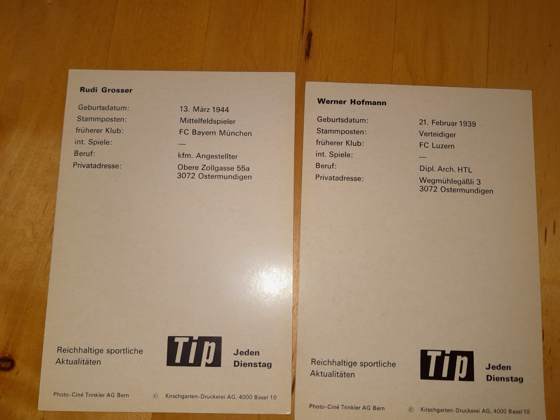 Autografi: Alte yb  young boys bern autogrammkarten schweiz – Usato da binningen venduto da bergen00 1