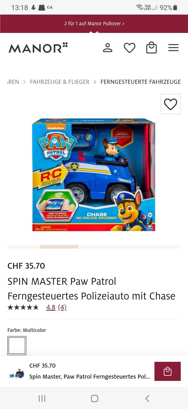 Giocattoli: Pat Patrouille Moto Chase +voitures Télécommandée – Usato da Petit-Lancy venduto da pecaesculca 5