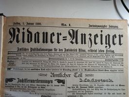 Nidauer Anzeiger antikes Jahr Buch mit Zeitungen aus 1900