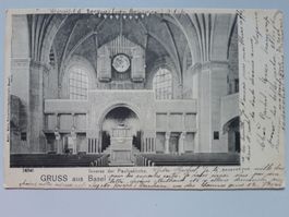 Gruss aus Basel Inneres der Pauluskirche 1902