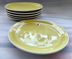 Rössler 6 gelbe Speiseteller Teller 24cm -C63