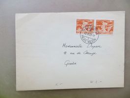 Gelaufener Brief von und nach Genf 1953
