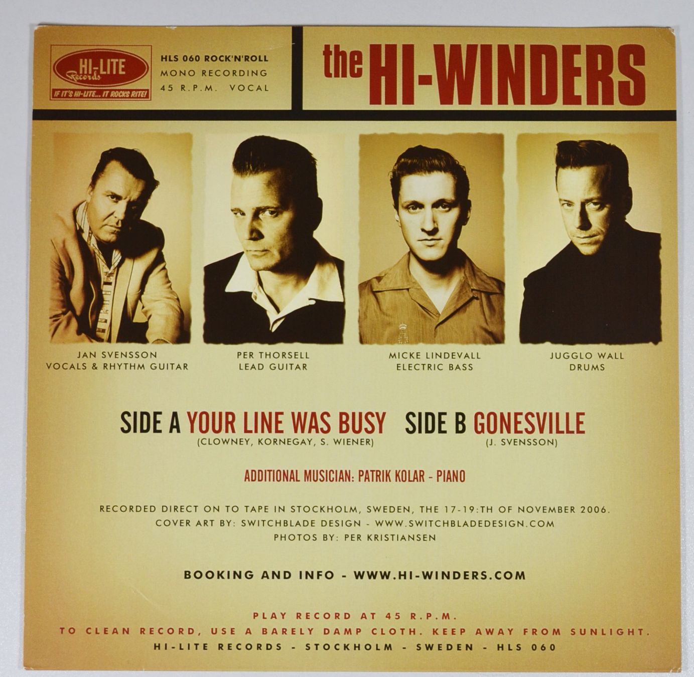 Dischi in vinile: Single: THE HI-WINDERS - Your Line Was Busy – Usato da Frenkendorf venduto da Yard-Sale-2000 1