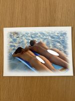 Cartolina erotica coppia in spiaggia