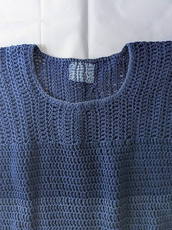 Maglioni & Felpe: Pulli Pullover gehäkelt me made Baumwolle blau L - XL – Usato da Bern venduto da samtgrau 3