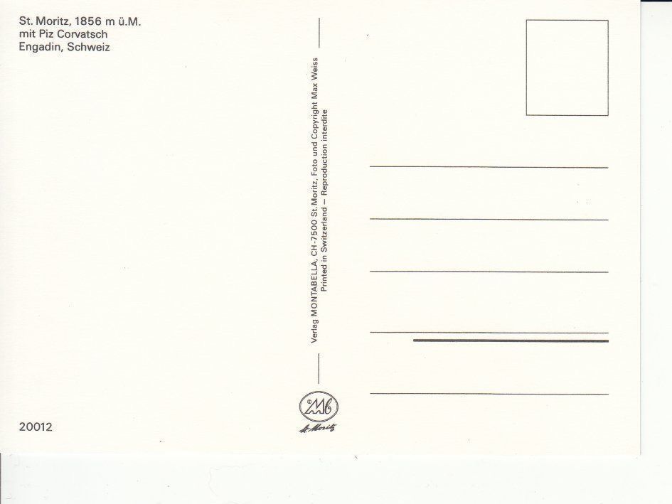 Cartoline postali: St. Moritz 6 um 1995 – Usato da Bürglen TG venduto da StampGraf 1