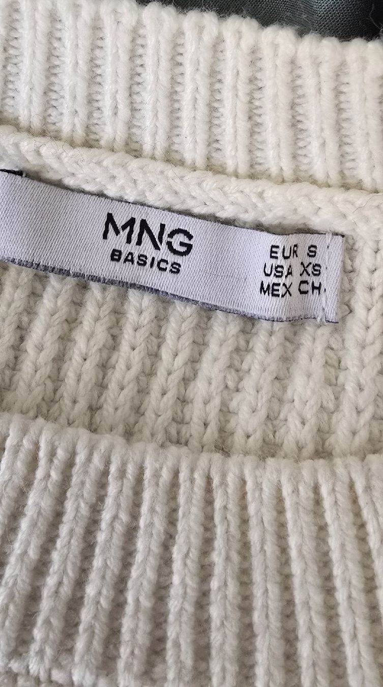 Mango Pullover & Sweatshirts: Pull blanc cassé à pois brodés Mango, taille XS – Neu (gemäss Beschreibung) aus Genève von Saleena 6
