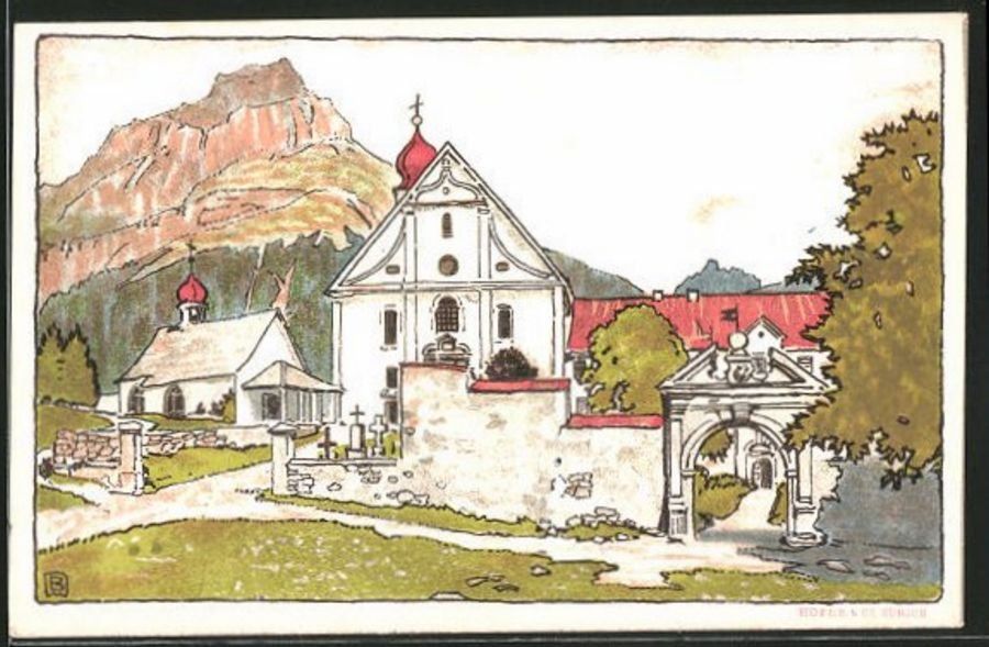 Cartoline postali: Engelberg, Kloster, Künstlerkarte – Usato da Frauenfeld venduto da POML