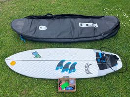 Surfboard 5'9" FCS Tasche Finnen Wachs Sommerset 🏄‍♂️
