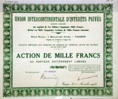 Union Intercontinentale d'Intérêts Privés, Tanger - 1938