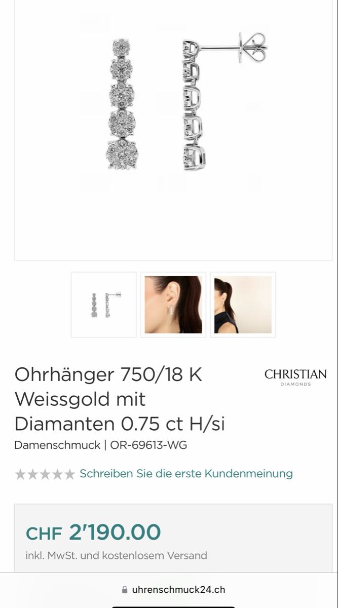 Orecchini pendenti & Orecchini a lobo: Ohrhänger weiss gold mit diamanten – Nuovo (secondo la descrizione) da Münchenstein venduto da By.gabriela.v 7