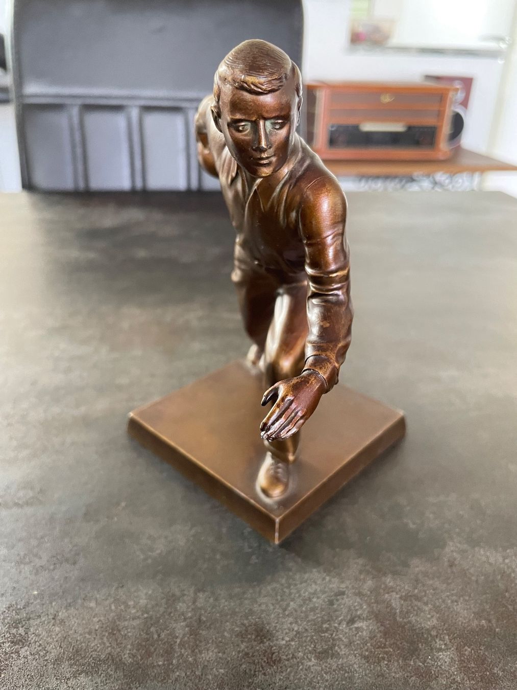 Statuette: Ancienne Sculpture Bowling en Régule – Usato da Vallamand venduto da Bricbracbroc82 2